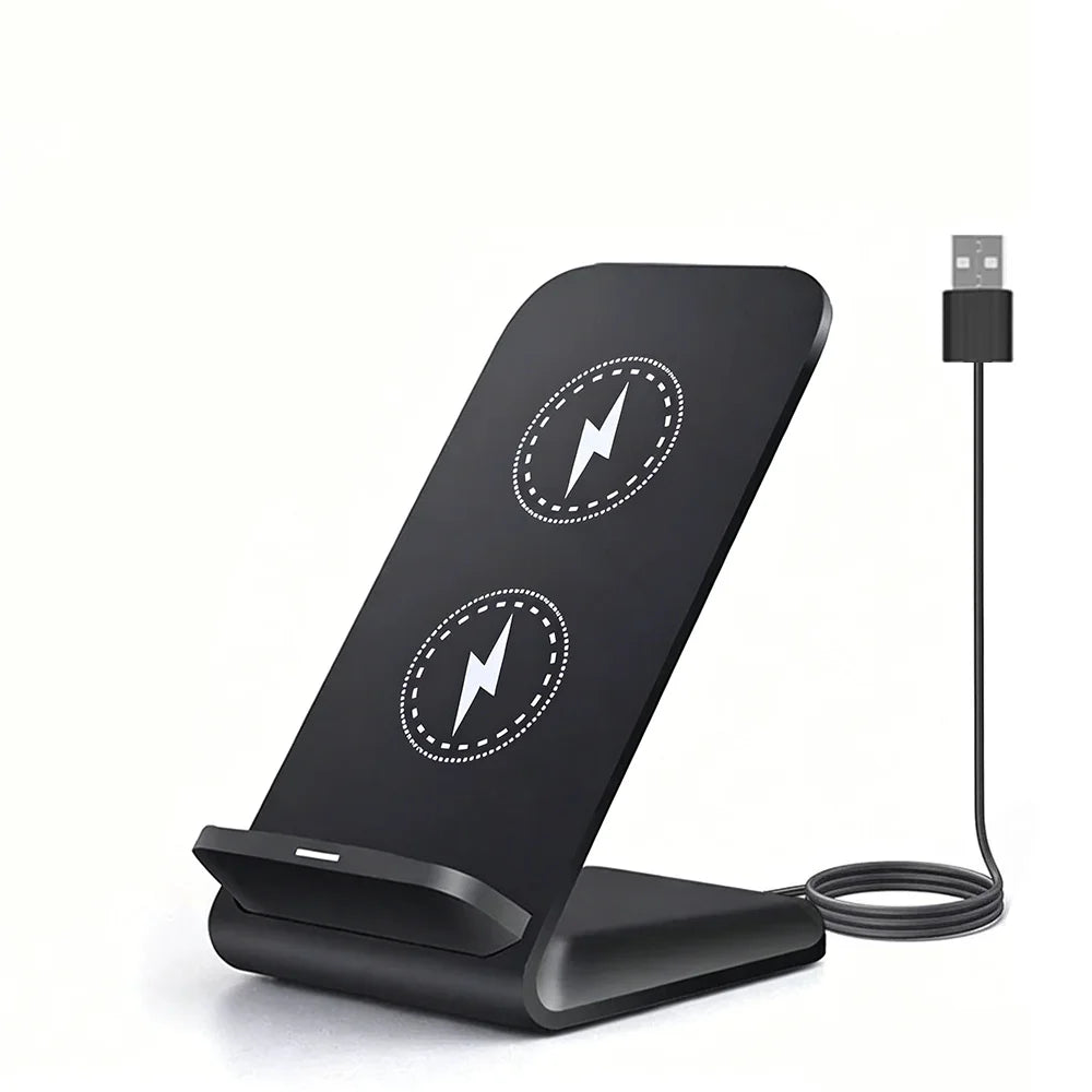 Black with cable Color 30W Fast Wireless Charging Stand With LED Indicator