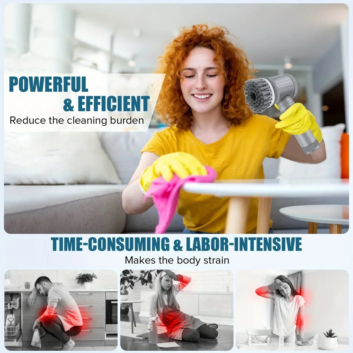 Cordless Electric Spin Scrubber With 5 Brush Heads