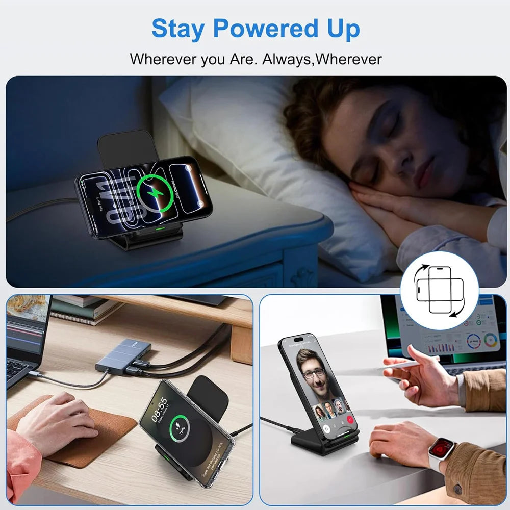 30W Fast Wireless Charging Stand With LED Indicator