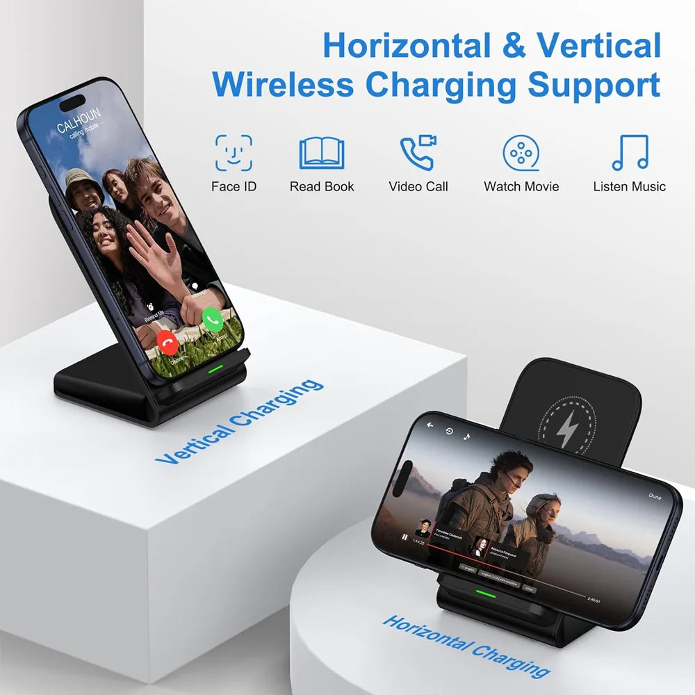 30W Fast Wireless Charging Stand With LED Indicator