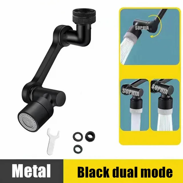 1080 degree black Color 1080° Rotating Faucet Aerator – Dual-Mode Anti-Splash Sprayer