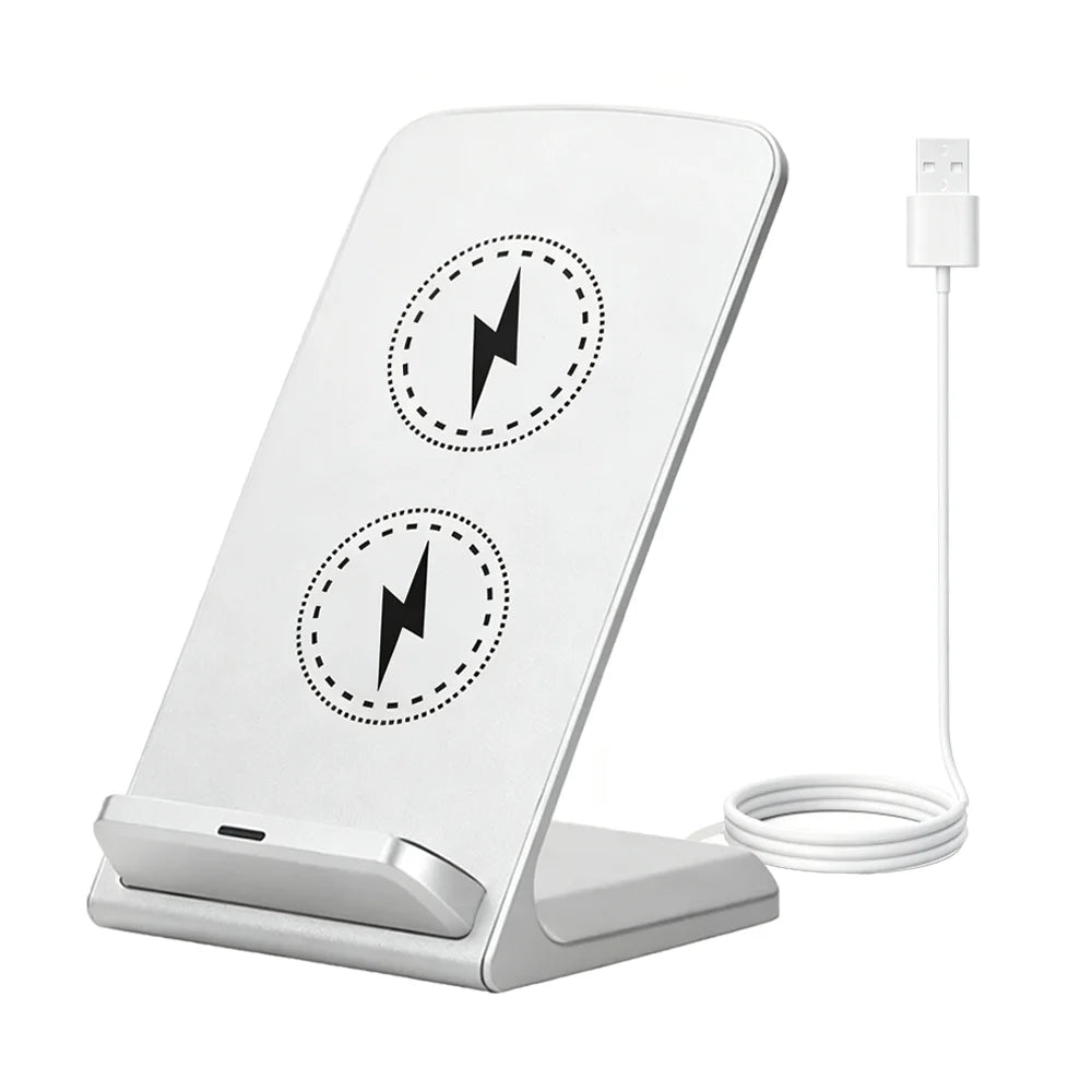 White with cable Color 30W Fast Wireless Charging Stand With LED Indicator