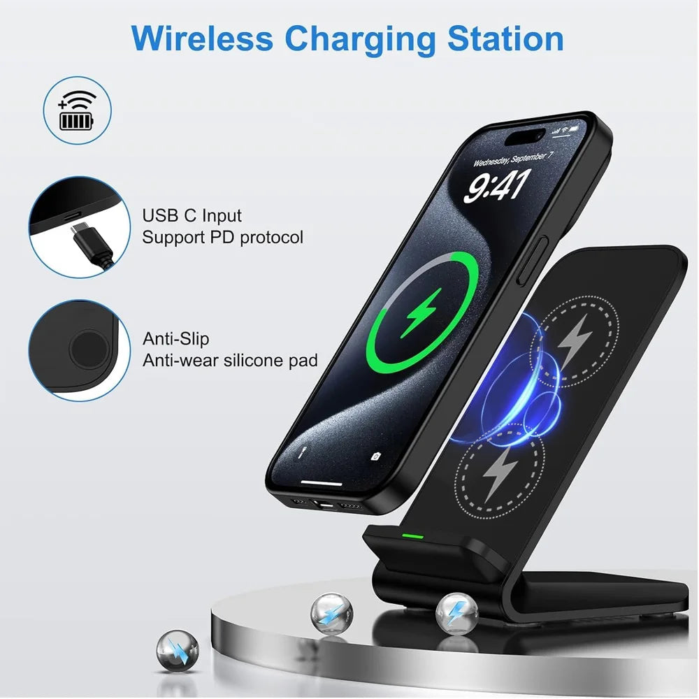 30W Fast Wireless Charging Stand With LED Indicator